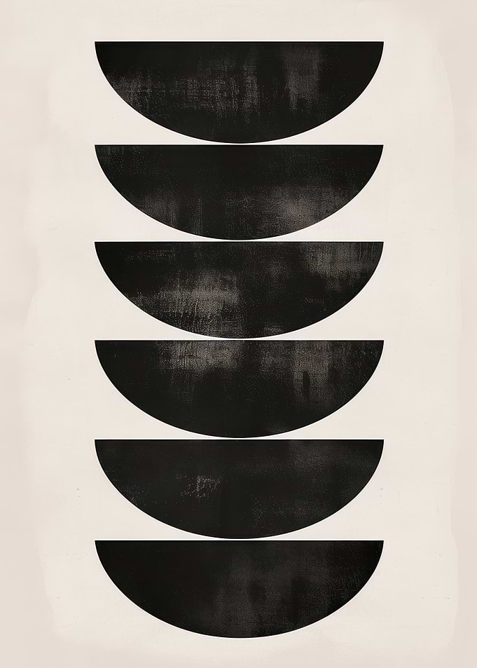 Black Semicircle Abstract Art