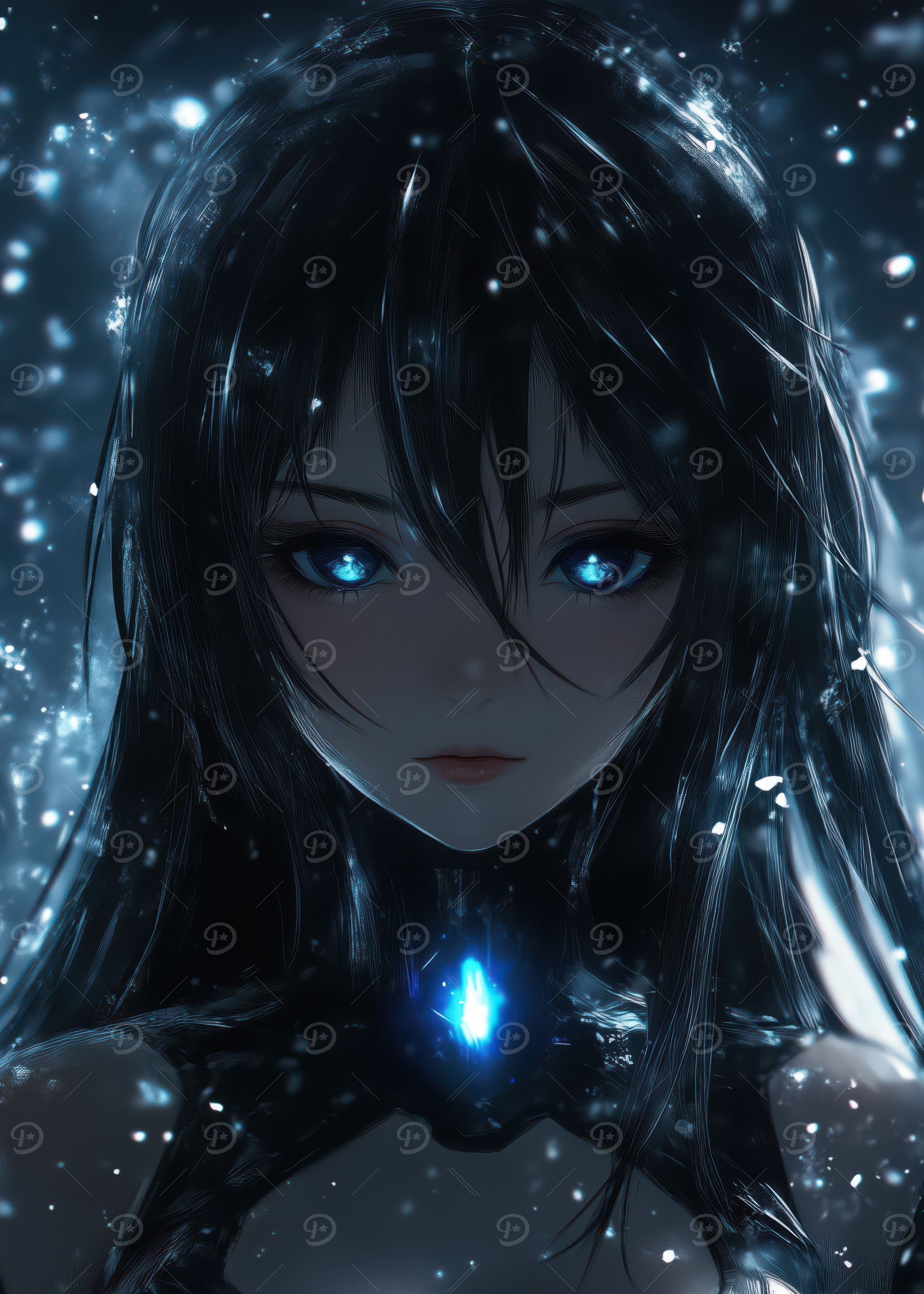 Anime Girl with Blue Eyes