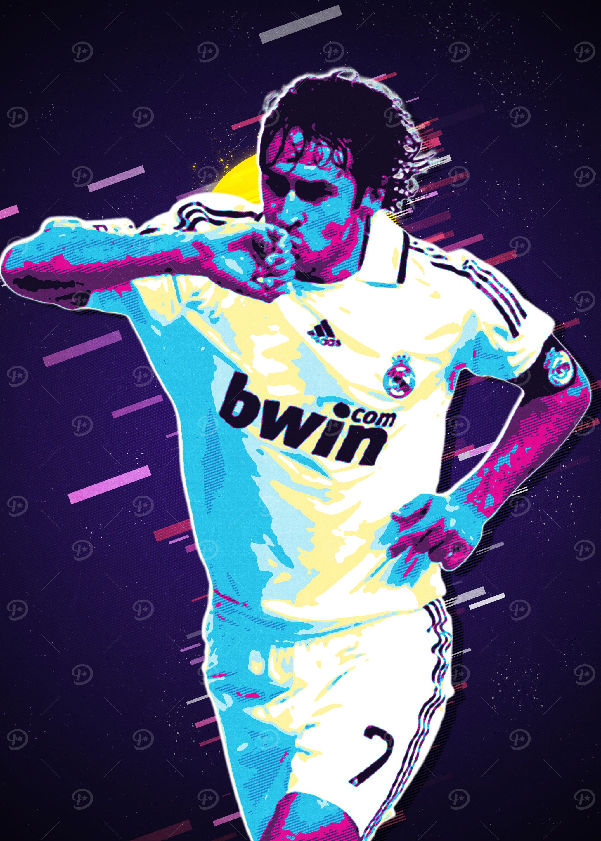 Football Player in Retro Style