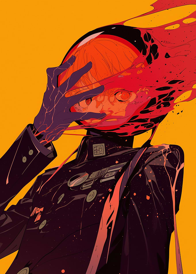Anime Character with Blood