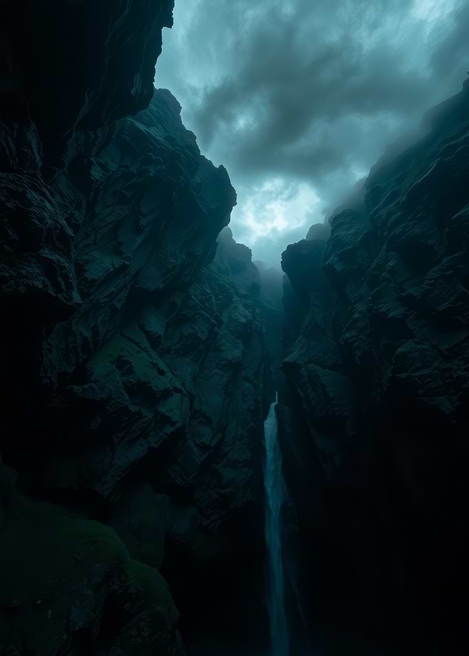 Waterfall in a Canyon