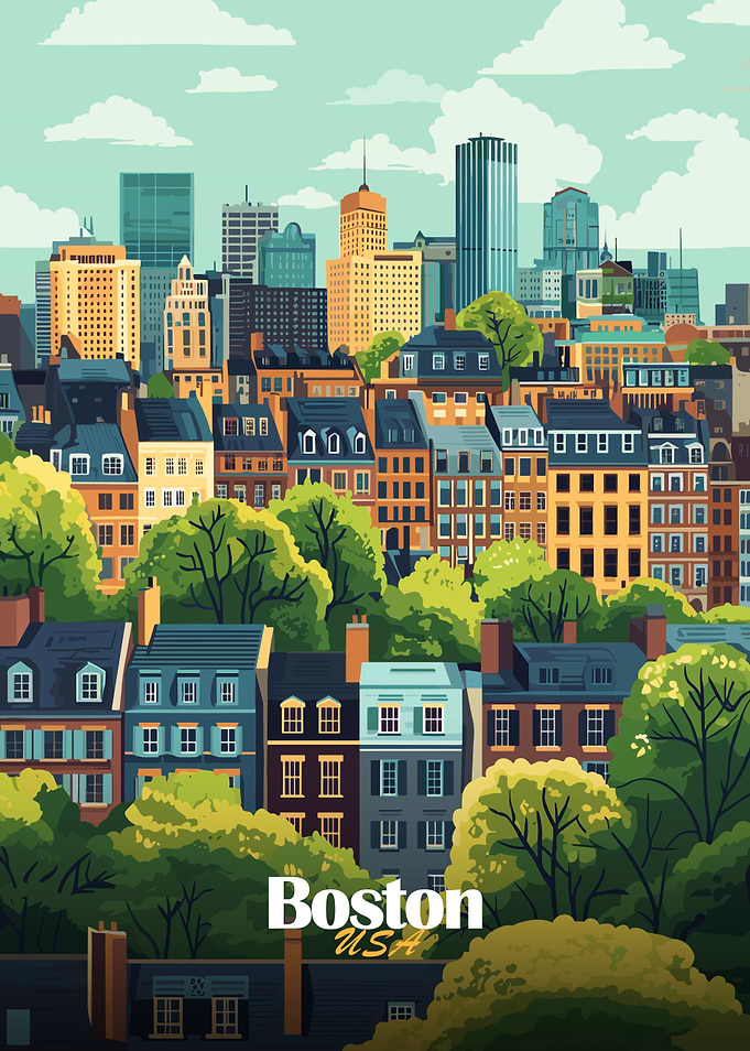 Boston Skyline Illustration