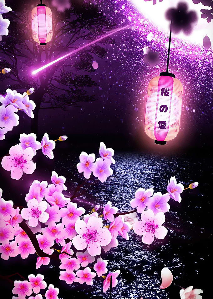 Japanese Cherry Blossom Night