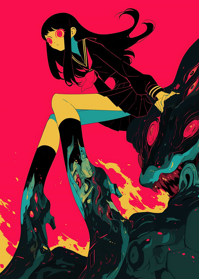 Anime Girl with Monster Boots