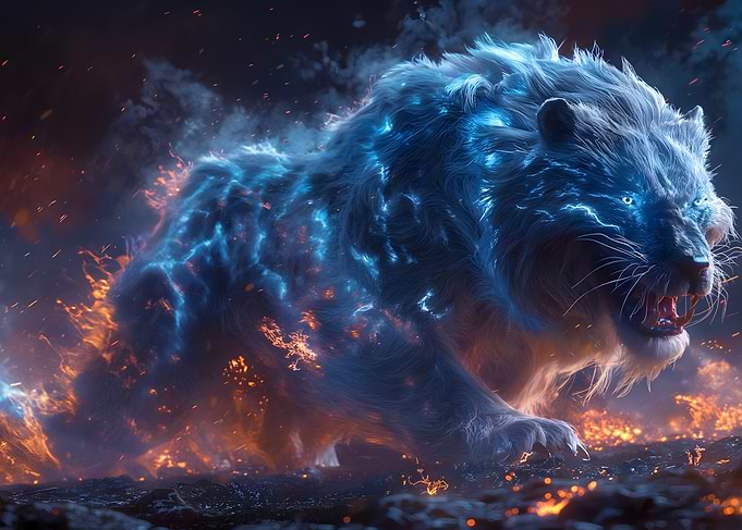 Monster Blazing White Tiger