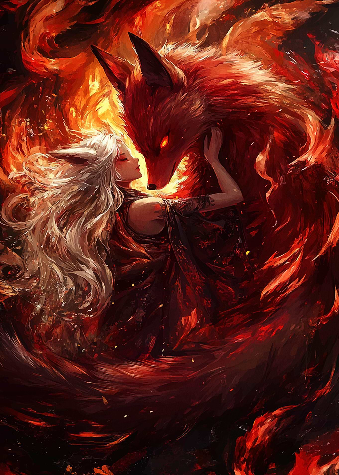 Fox Spirit and Woman