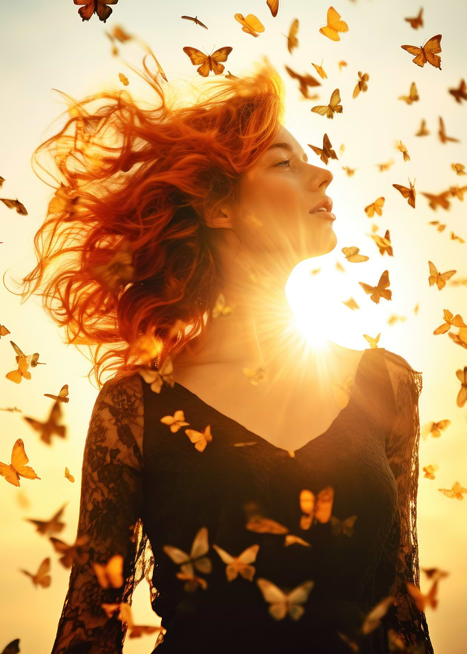 Woman with Butterflies