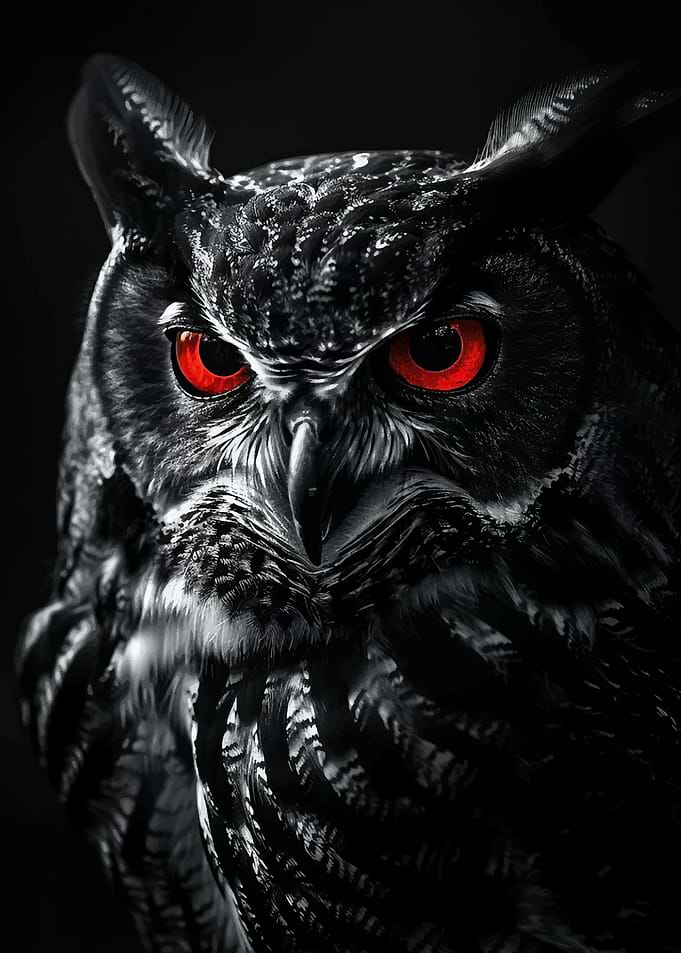 Red-Eyed Owl Portrait