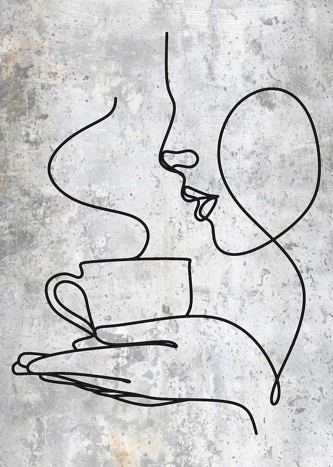 Coffee Bar Line Art Coffee Cup