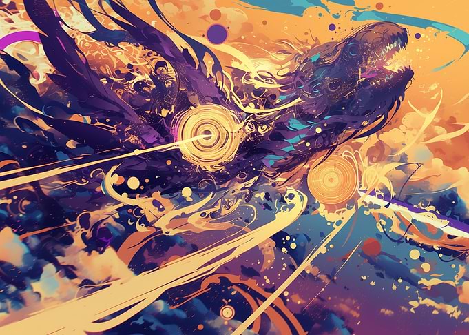 Abstract Cosmic Dragon