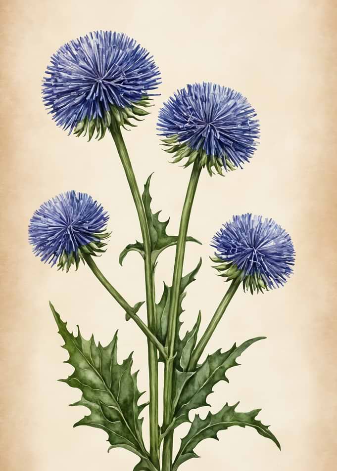 Prickly Beauty: A Cluster of Blue Globe Thistles