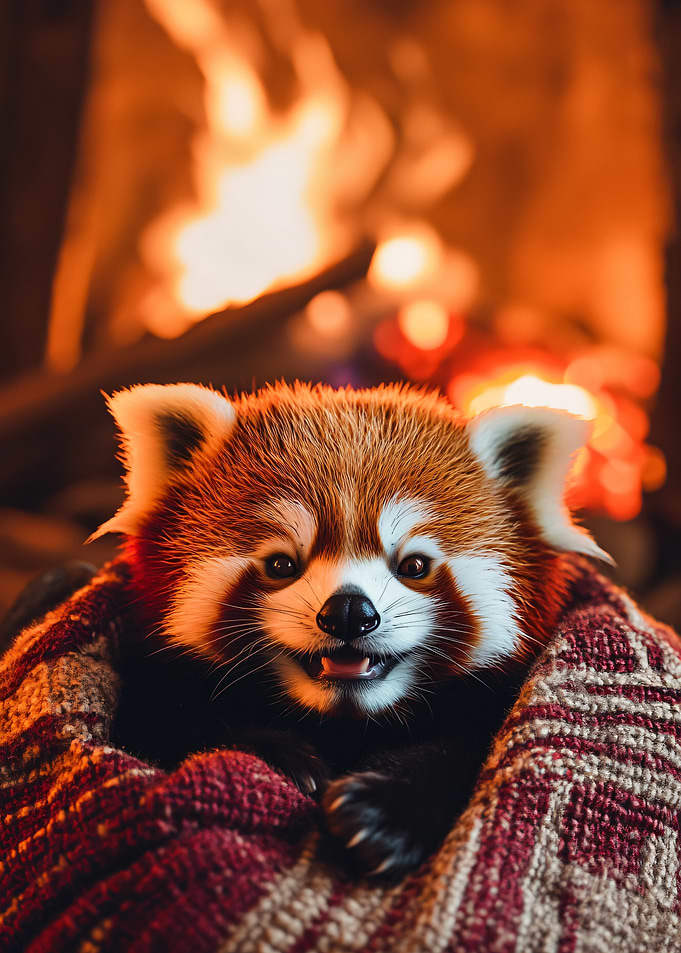 Red Panda by the Fire
