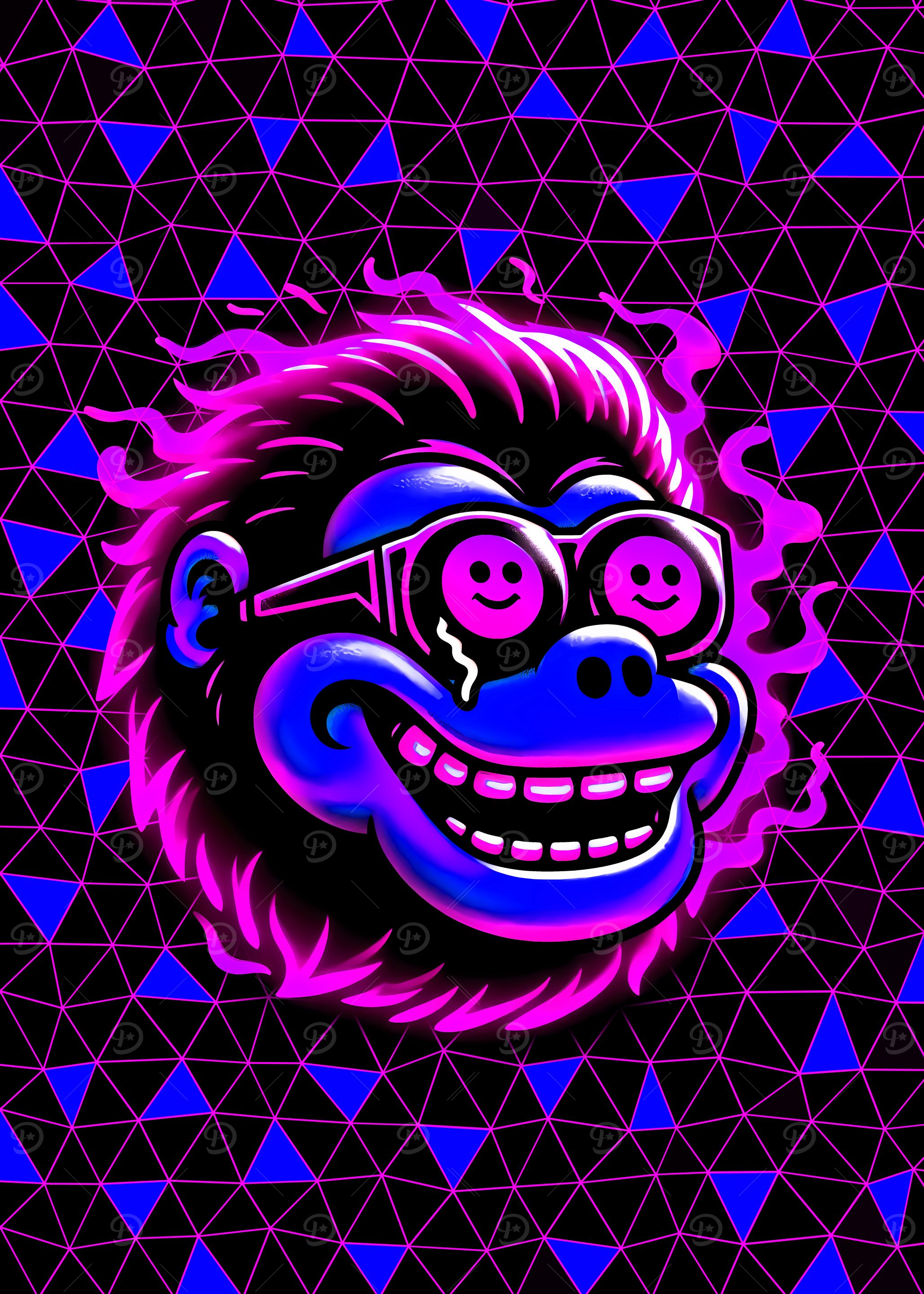 Neon Monkey Purple