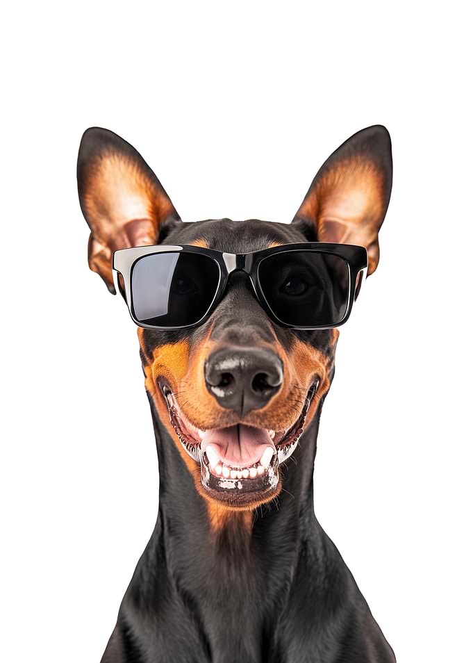 Cool Doberman Pinscher Dog in Sunglasses