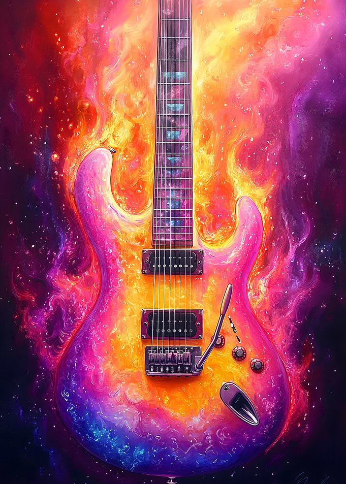 Electric Guitar in Flames