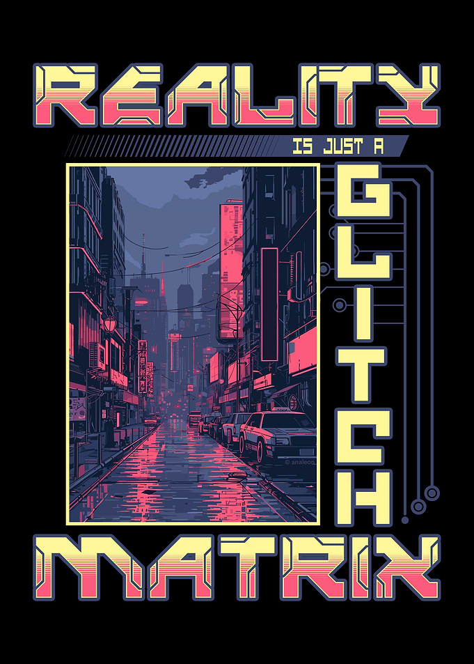 Cyberpunk Reality Glitch Matrix
