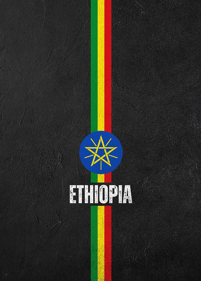 Ethiopian Flag on Black