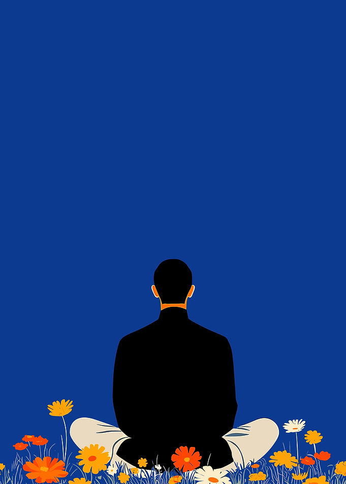 Man in Field of Flowers
