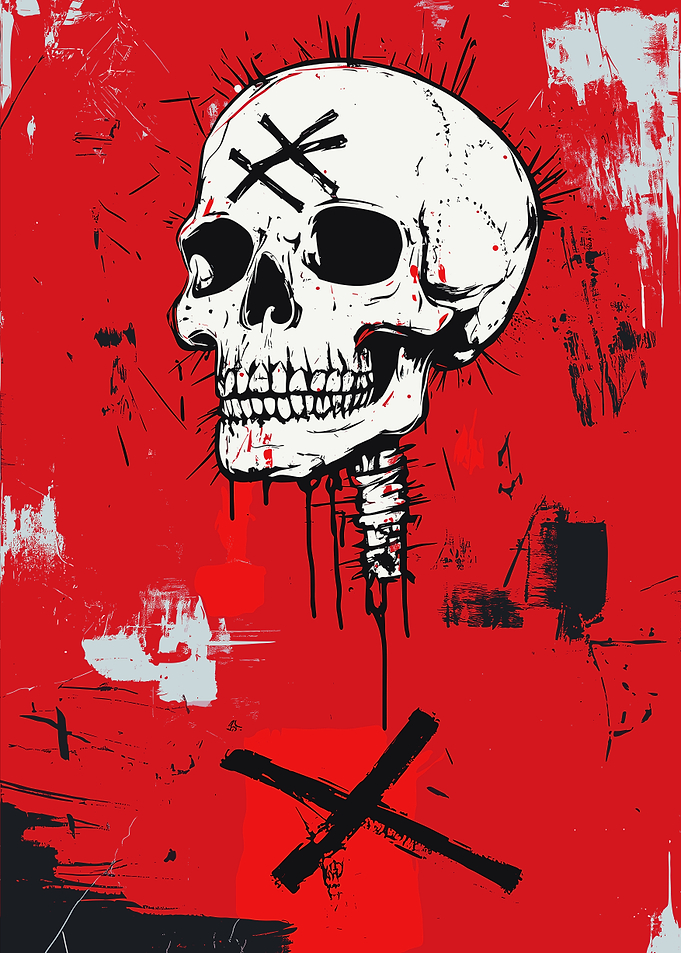 Grunge Skull Mark the X