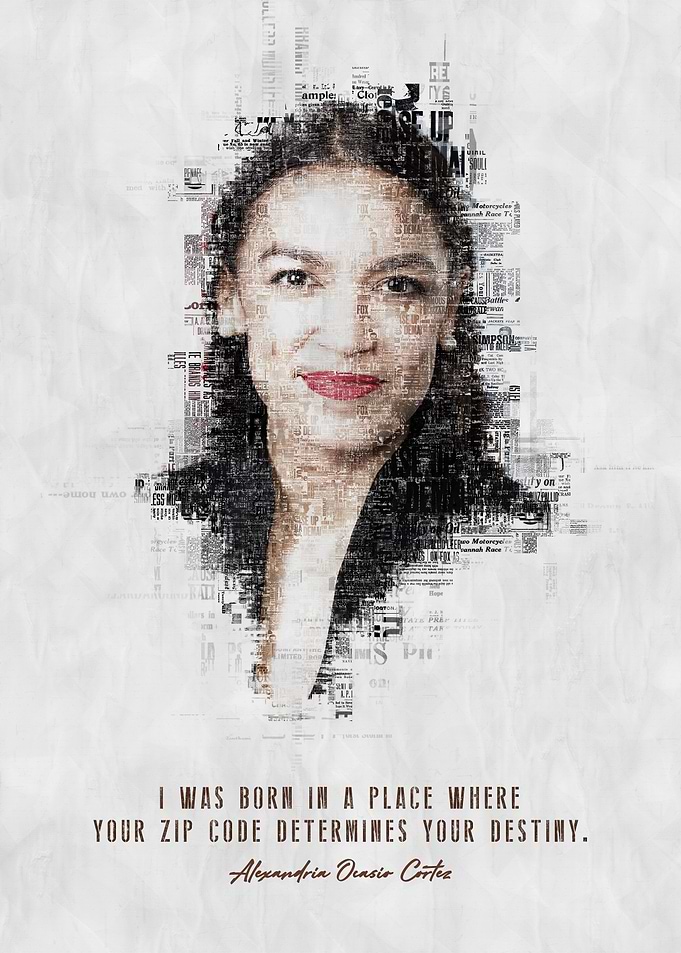 Newspaper Portrait with Quote