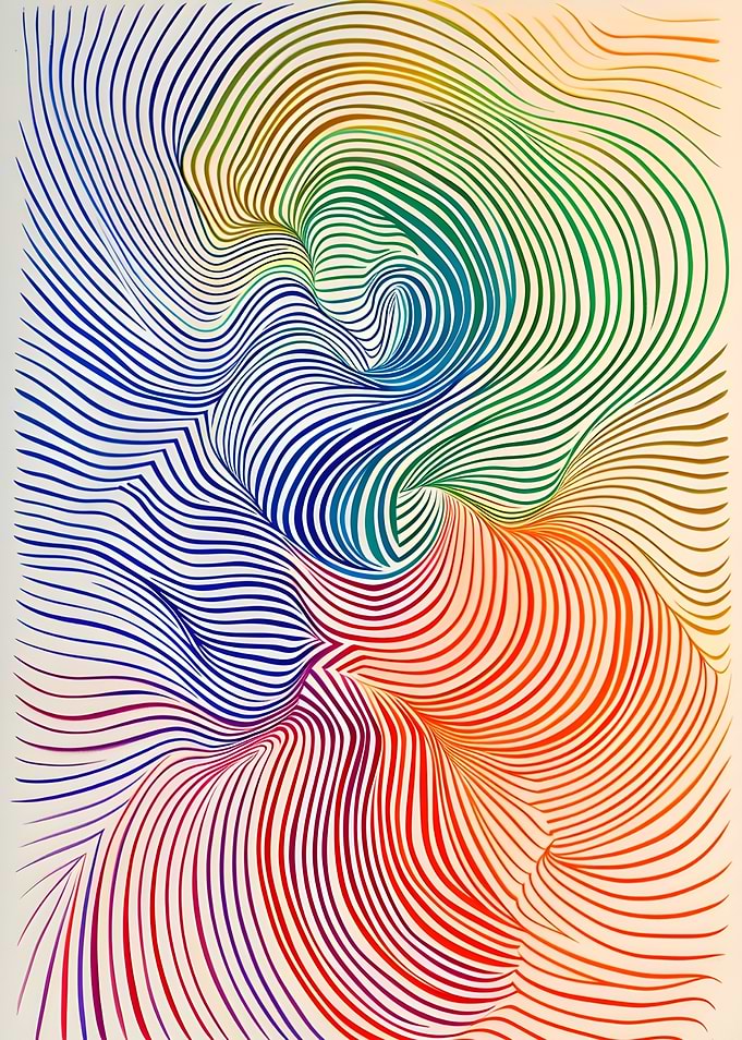 Rainbow Line Art