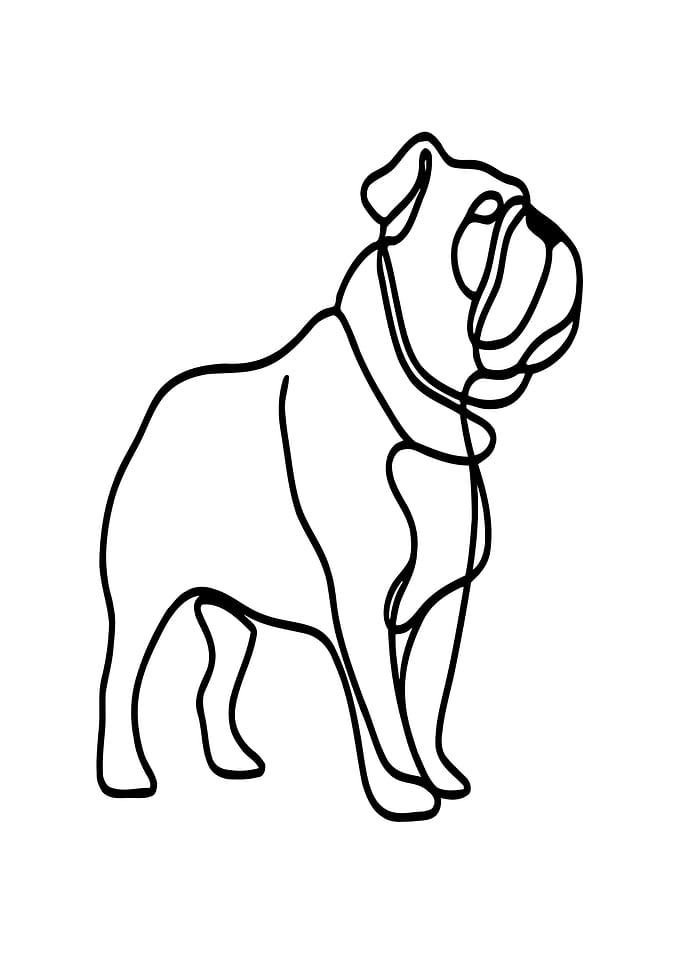 One Line Bulldog Art