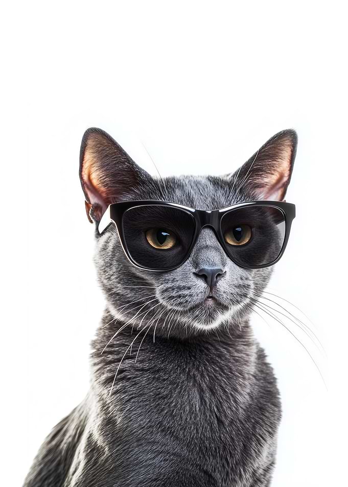 Cool Russian Blue Cat in Sunglasses