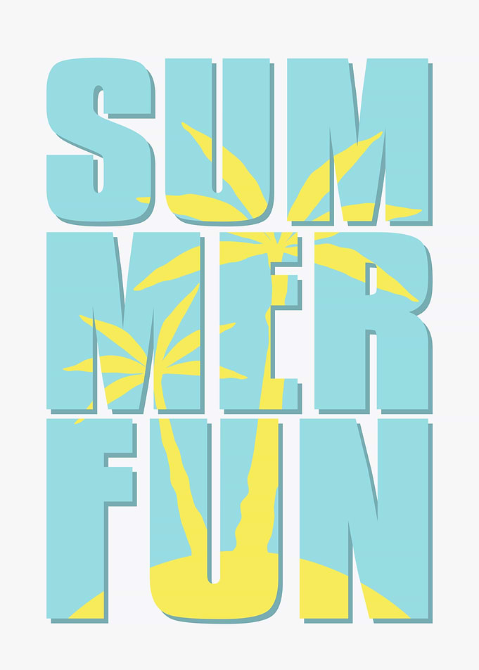 Summer vibes typography.