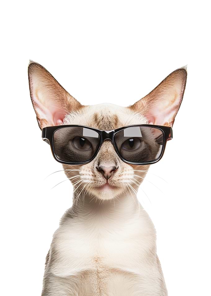 Cool Oriental Shorthair Cat in Sunglasses