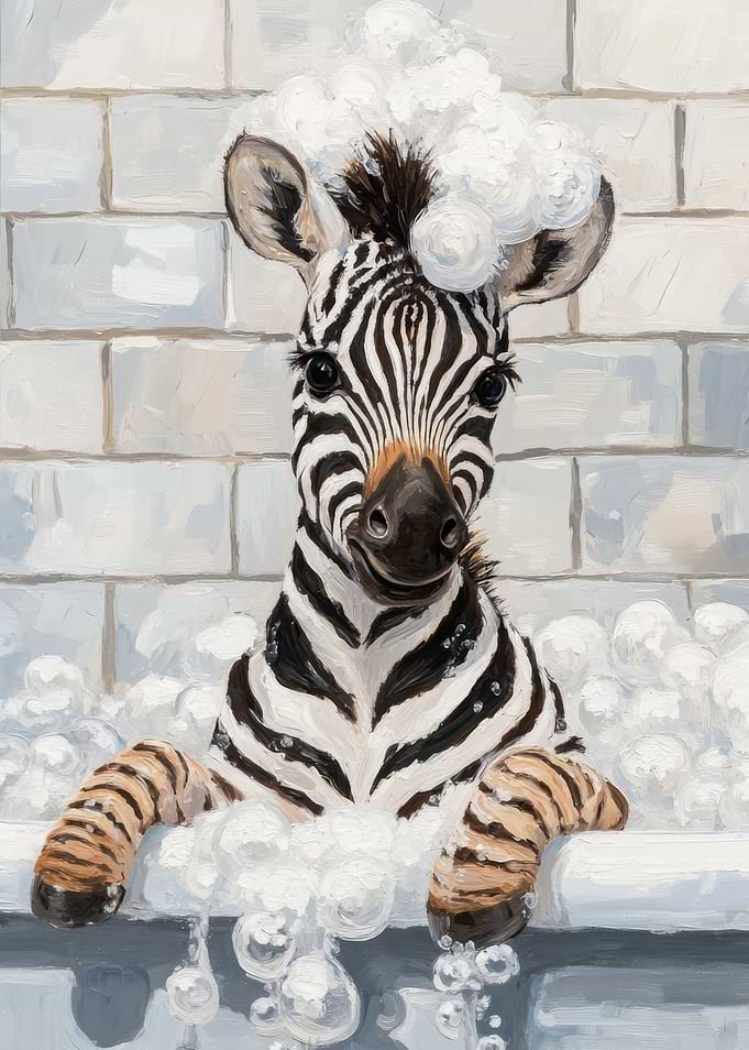 Zebra in a Bubble Bath