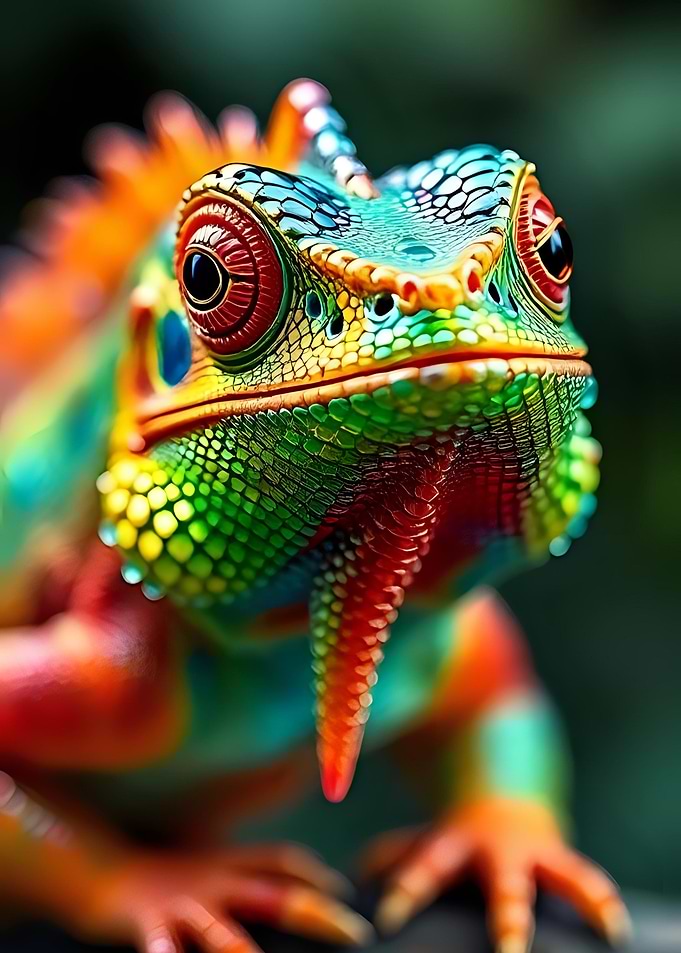 Colorful Chameleon Portrait