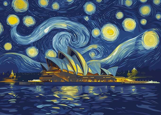 Sydney Opera House Starry Night