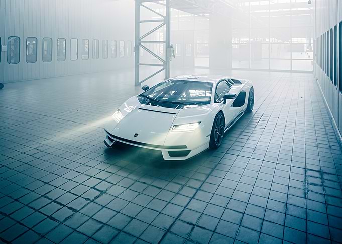 White Lamborghini in Garage