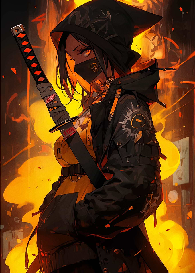 Cyberpunk Samurai Girl
