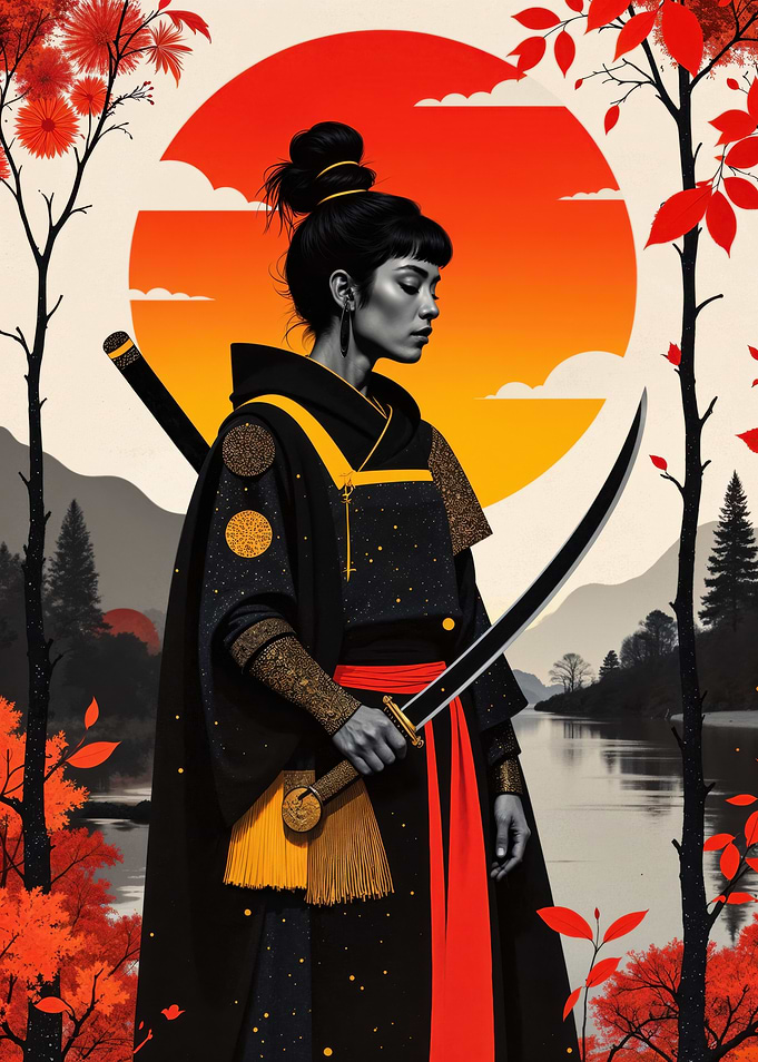 Samurai Woman with Sword