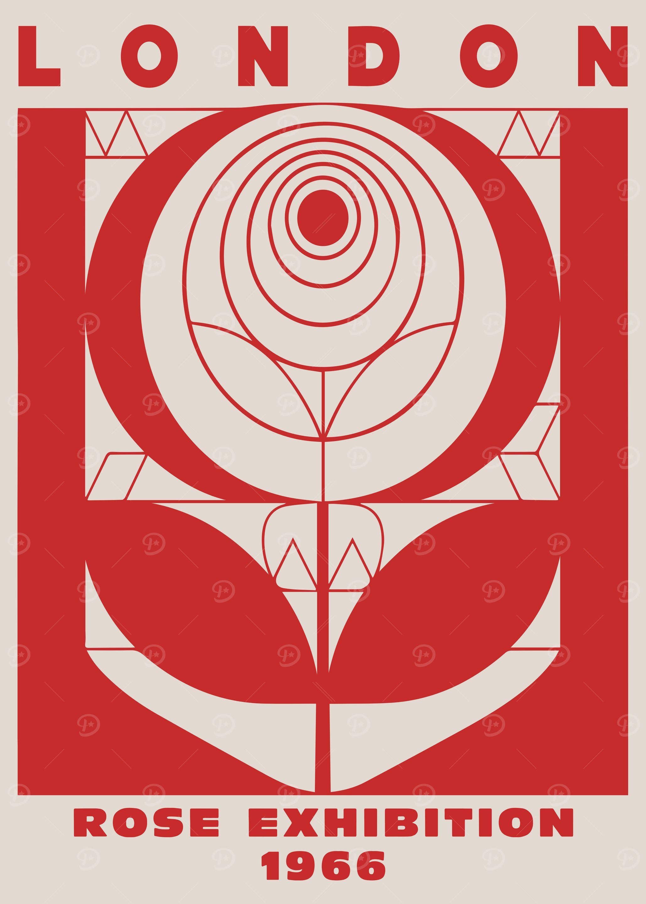 Floral Bauhaus Exhibition in Red