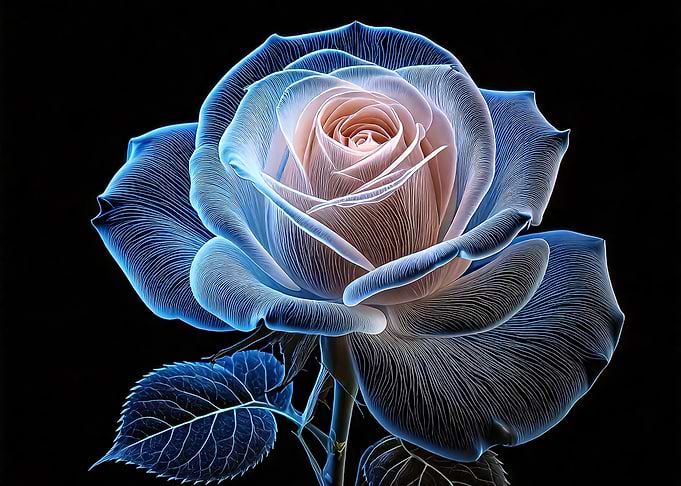 Blue Rose with Veins
