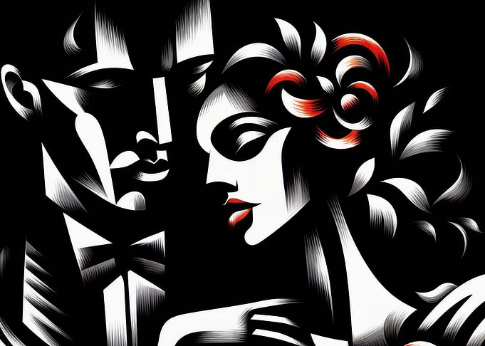 Art Deco Couple Portrait