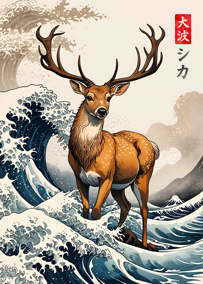 Deer Great Wave