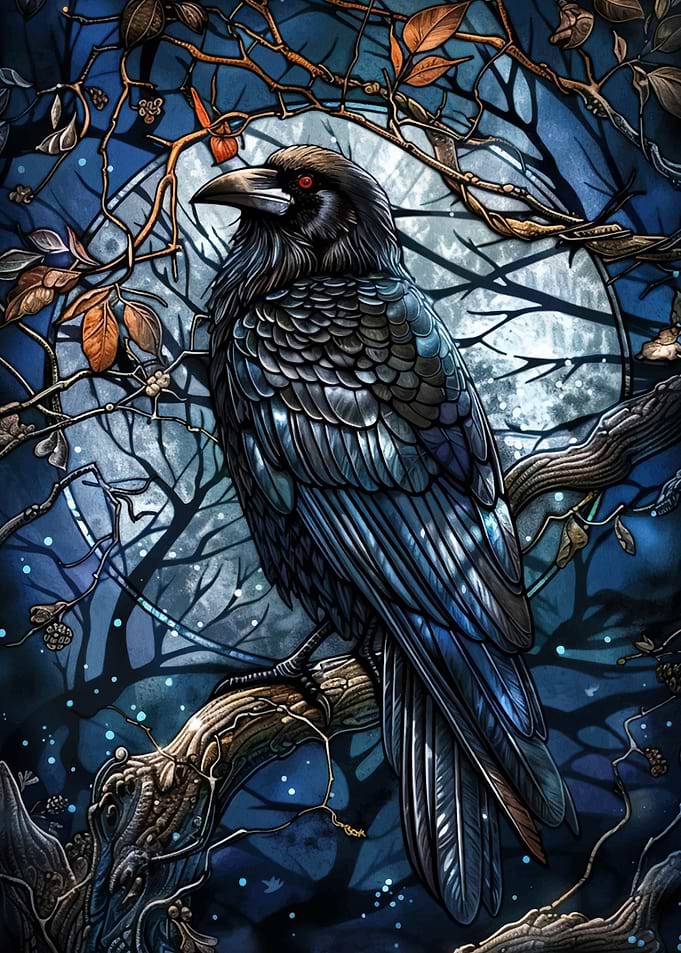 Raven in Moonlight