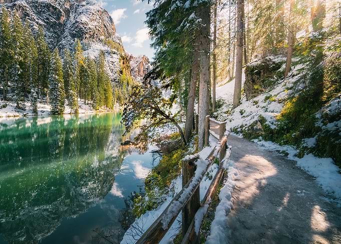 Snowy Lake Path