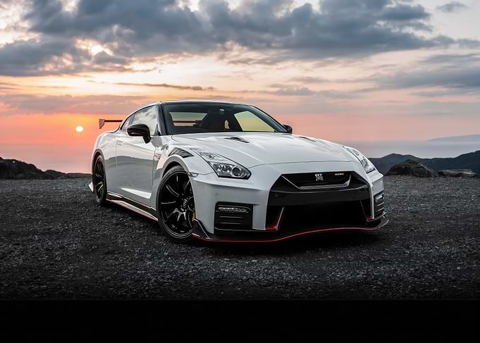 White Nissan GT-R