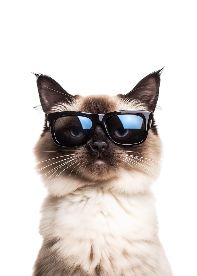 Cool Ragdoll Cat in Sunglasses