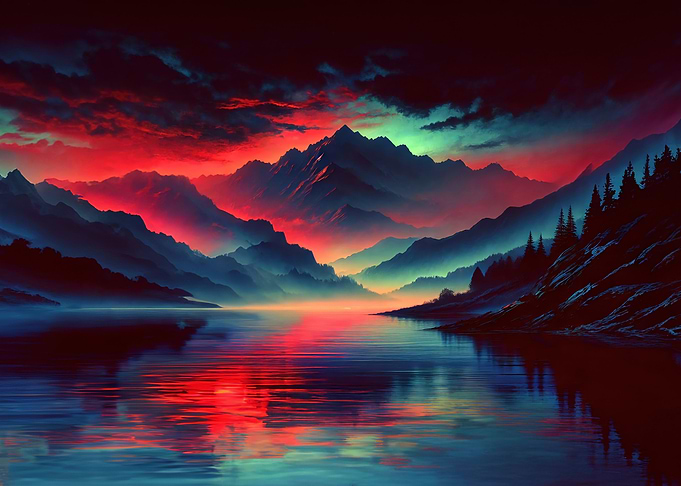 Mountain Lake Sunset