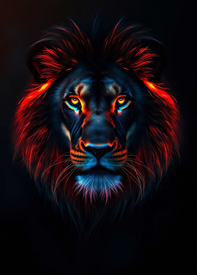 Fiery Lion Portrait