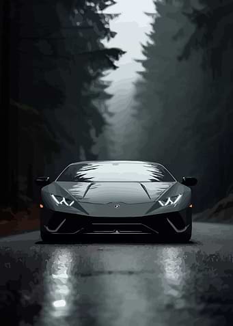 Lamborghini in Forest