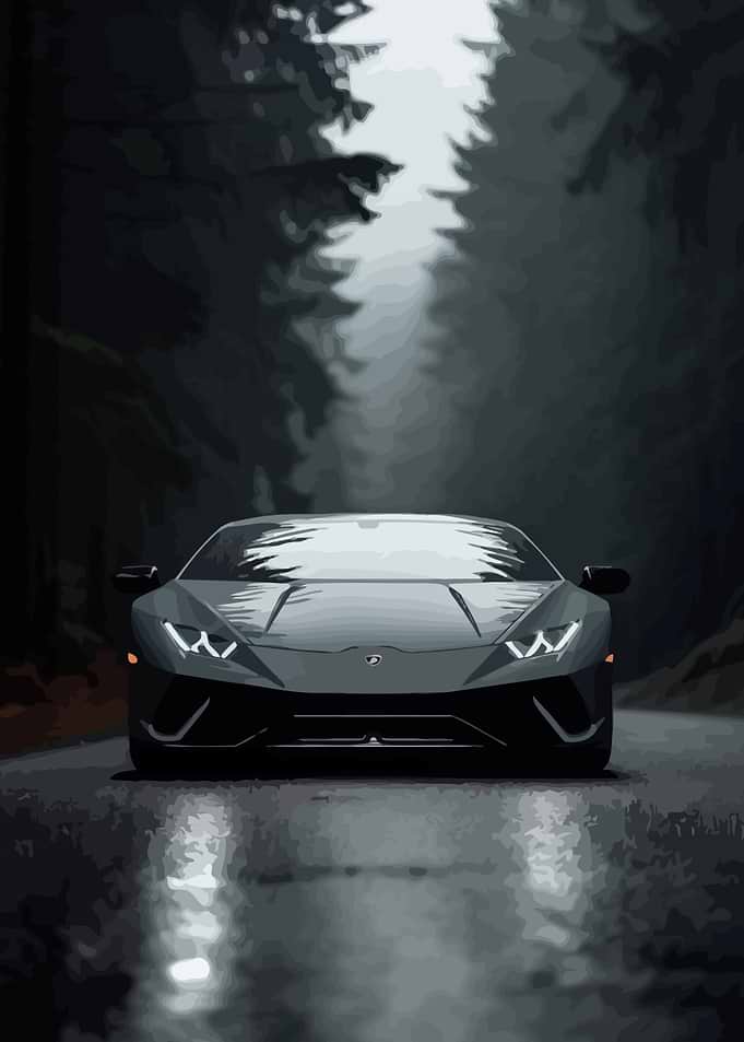 Lamborghini in Forest