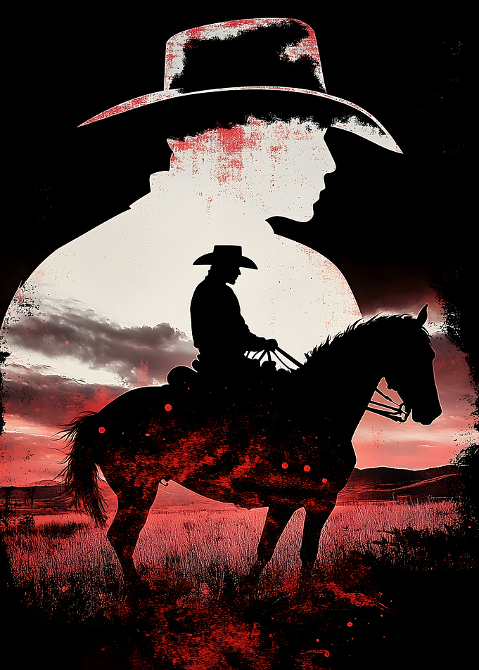 Cowboy Double Exposure Silhouette
