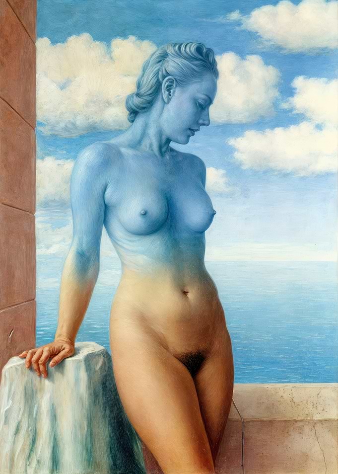 Rene Magritte .Blue Woman by the Sea