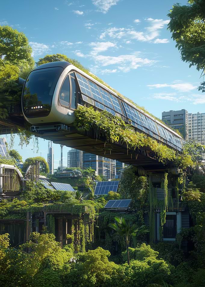 Futuristic Eco-City Train